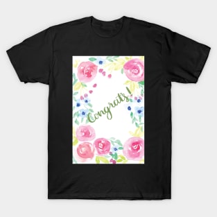 Congrats Watercolor Card | Greeting cards T-Shirt